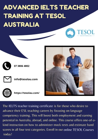 Advanced IELTS Teacher Training at TESOL Australia