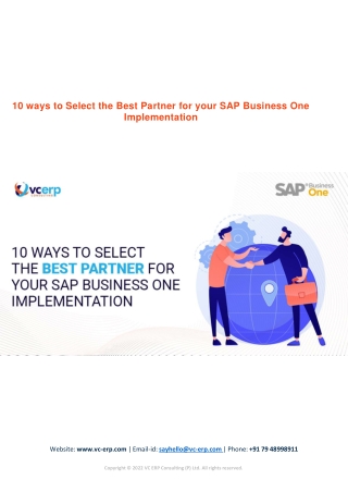 10 ways to Select the Best Partner for your SAP Business One Implementation