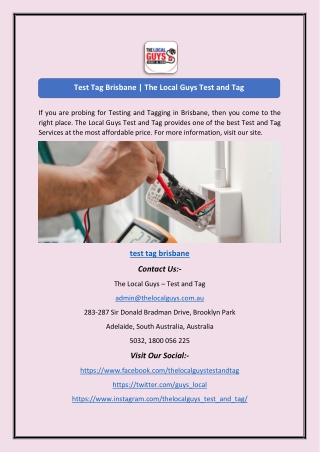 Test Tag Brisbane | The Local Guys Test and Tag
