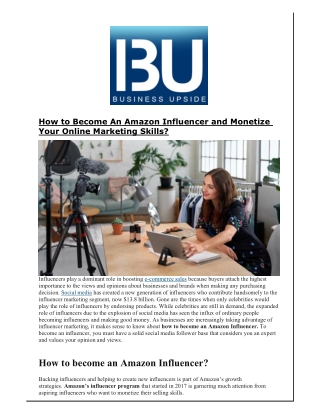 How to Become An Amazon Influencer and Monetize Your Online Marketing Skills