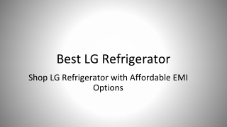 Shop LG Refrigerator with Affordable EMI Options