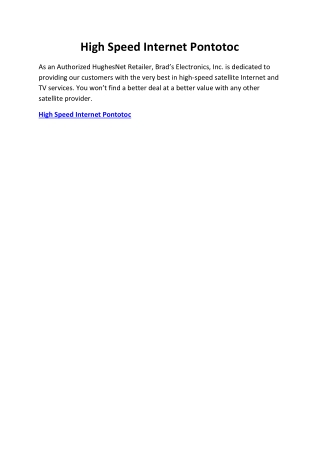 High Speed Internet Pontotoc