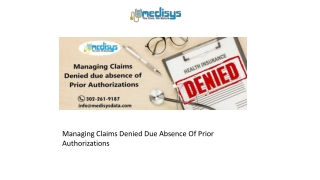 Managing Claims Denied Due Absence Of Prior Authorizations