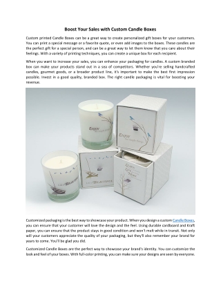 Boost Your Sales with Custom Candle Boxes