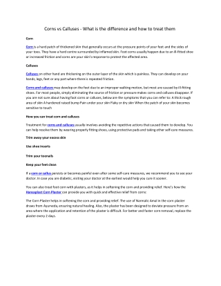 Hansaplast-India - Corns vs Calluses - What is the difference and how to treat t