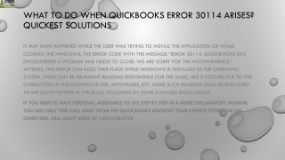 Easy ways to tackle QuickBooks Error 30114