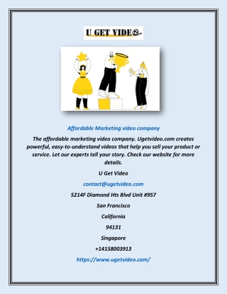 Affordable Marketing Video Company | Ugetvideo.com