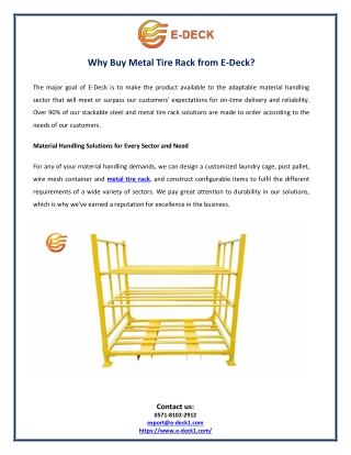 Why Buy Metal Tire Rack from E-Deck