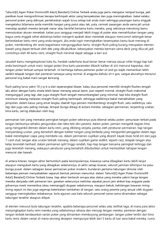 Dasar Permainan Tahunqq Agen Poker Domino99 Aduq Bandarq Online Terbaik Dan Terp
