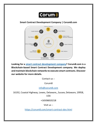 Smart Contract Development Company | Corum8.com