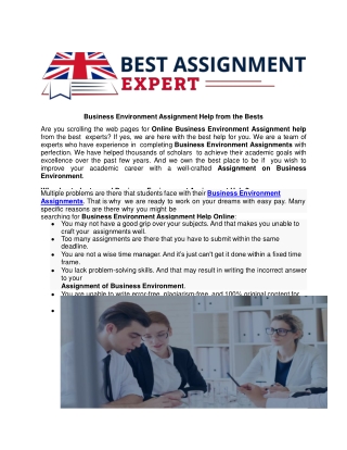 Business Environment Assignment Help from the Bests-converted