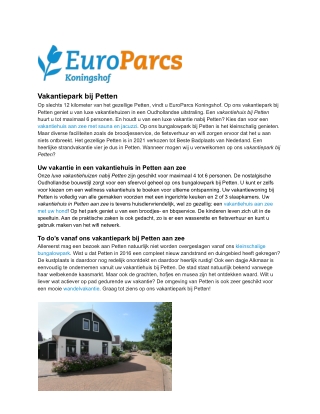 Residence Koningshof | Vakantiepark bij Petten