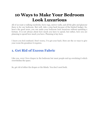 10 Ways to Make Your Bedroom Look Luxurious