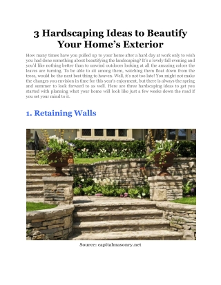 3 Hardscaping Ideas to Beautify Your Home’s Exterior