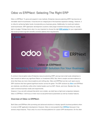 Odoo vs ERPNext-Penieltech
