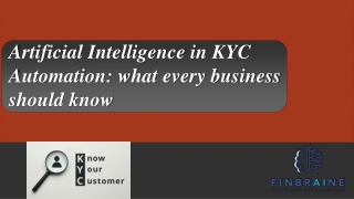 Artificial Intelligence in KYC Automation