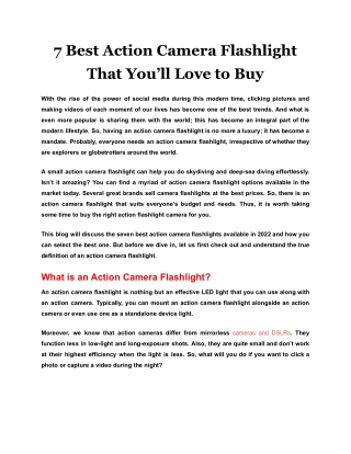 7 Best Action Camera Flashlight That You’ll Love to Buy