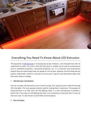 Everything You Need To Know About LED Extrusion