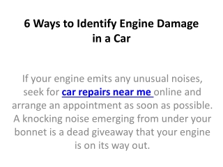 6 Ways to Identify Engine Damage in a Car