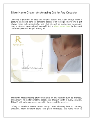 Silver Name Chain