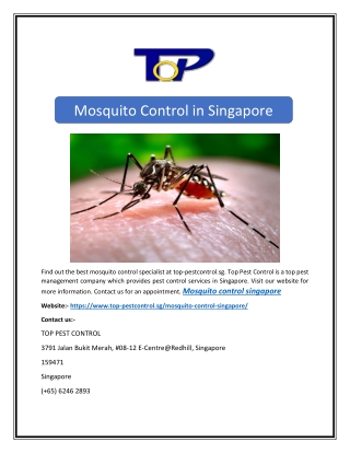 Mosquito Control in Singapore