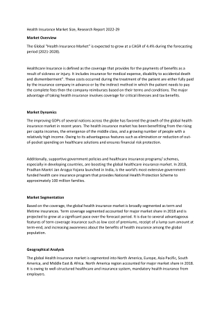 Health Insurance Market