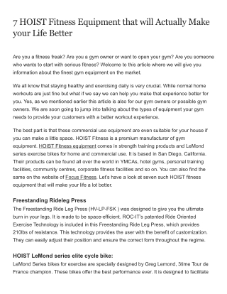 7 hoist fitness equipment that will actually make your life better