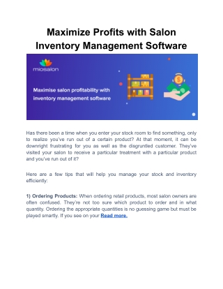 Maximize Profits with Salon Inventory Management Software