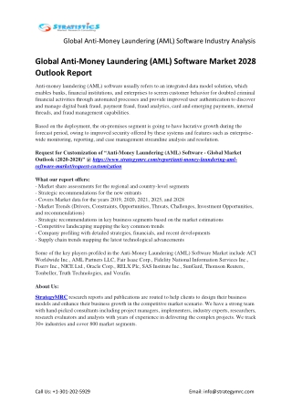 Global Anti-Money Laundering (AML) Software Industry Report Key Players Analysis