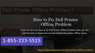 How to Fix Dell Printer Offline Problem - Dell Printer Remote Helpline  1-855-233-5515