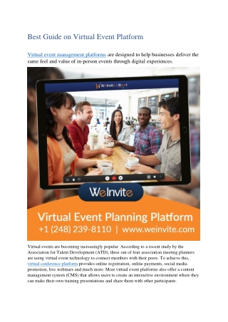 Overview of Virtual Event Platform