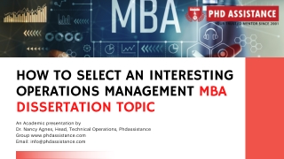 How to select MBA Dissertation Topic | PhD Assistance