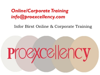 Proexcellency Provides Infor Birst Online Training