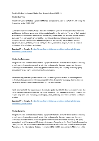 Durable Medical Equipment Market