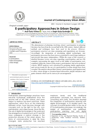 E-participatory Approaches in Urban Design