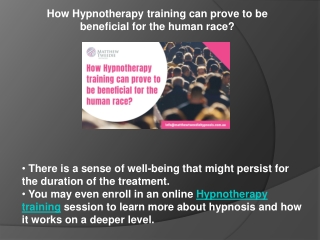How Hypnotherapy training can prove to be beneficial for the human race