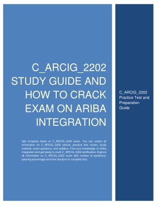 C_ARCIG_2202 Study Guide and How to Crack Exam on Ariba Integration