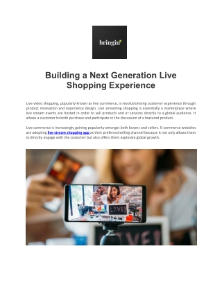 Building a Next Generation Live Shopping Experience