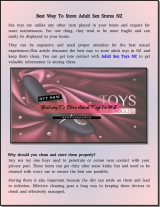 best store for adult sex toys in NZ