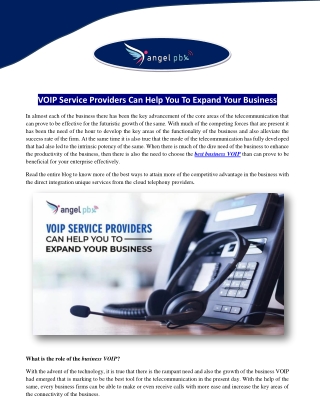 VOIP Service Providers Can Help You To Expand Your Business