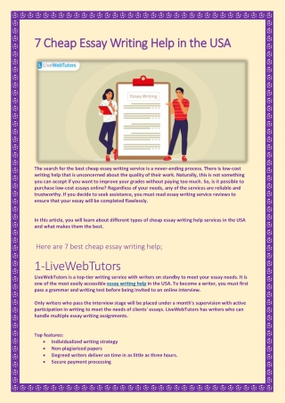 7 Cheap Essay Writing Help in the USA