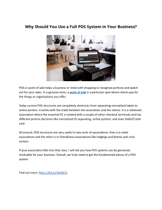 Why Should You Use a Full POS System in Your Business?