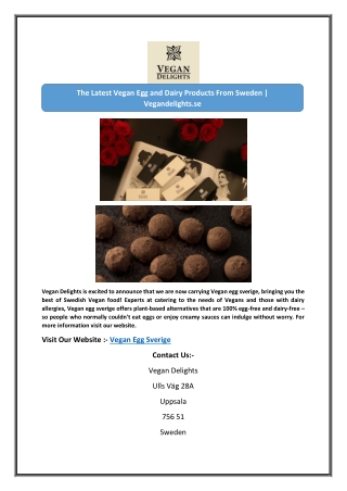 The Latest Vegan Egg and Dairy Products From Sweden | Vegandelights.se