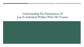 Understanding the Participation of Law in Individual Welfare with Ofir Ventura