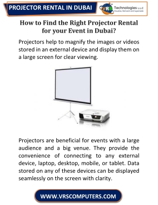 How to Find the Right Projector Rental for your Event in Dubai?