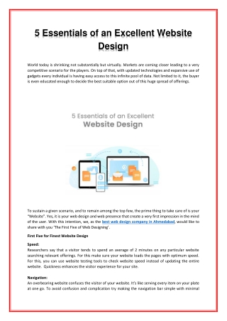 5 Essentials of an Excellent Website Design