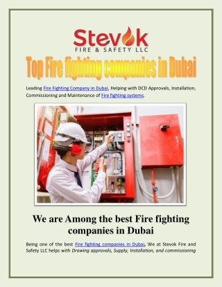 Top Fire fighting companies in Dubai