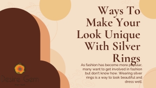 Ways To Make Your Look Unique With Silver Rings