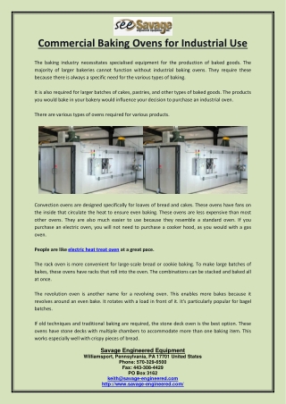 Commercial Baking Ovens for Industrial Use