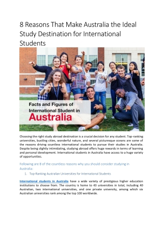 8 Reasons That Make Australia the Ideal Study Destination for Students